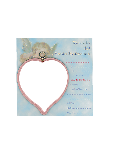 Sopraculla in polimero a cuore con diplomino personalizzabile per il battesimo "Disponibile in rosa e celeste  "