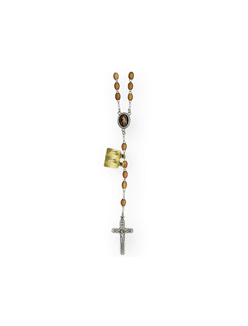 rosario con grano tondi in legno d'ulivo 