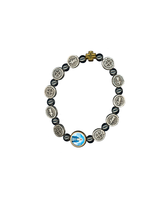 Bracciale San Benedetto elastico argento 