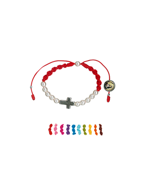 Bracciale in corda con grani in perla