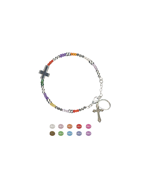 Bracciale con grani multicolor