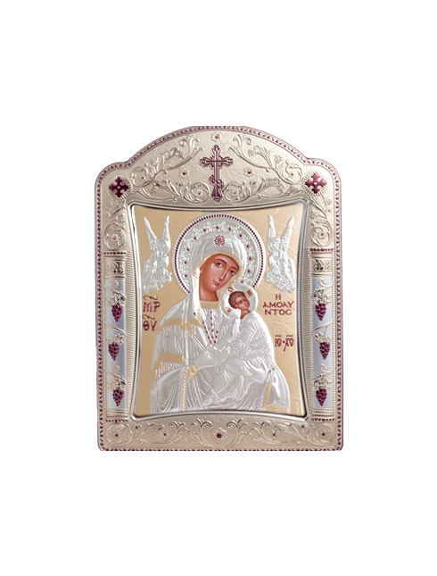 Icone ortodosse in legno e argento PUD 22,7x30,5 cm