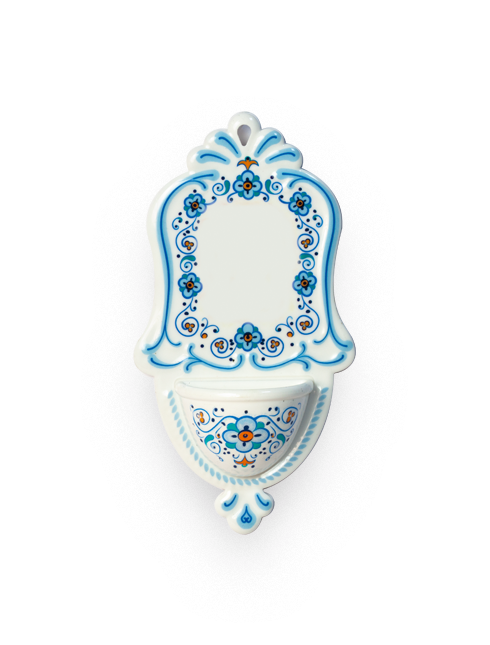 Acquasantiera in polimero effetto ceramica