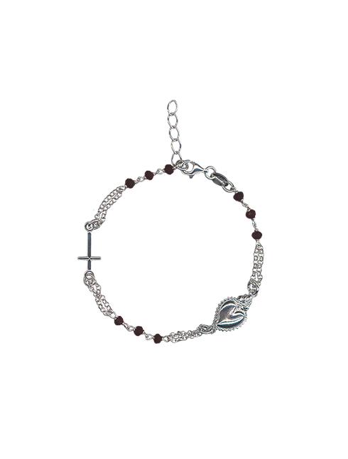 Bracciale in argento con cuore ex voto