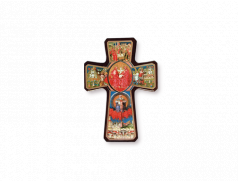 Croce della Trinità legno con dettagli oro a caldo