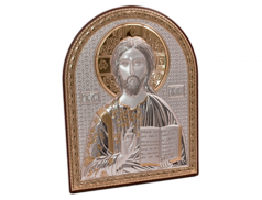 Quadretto in legno con placca in argento  bilaminato con dettagli dorati 
