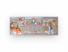 Quadro da parete in argento bilaminato con dettagli colorati