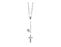 rosario in argento 925 astuccio incluso grani lisci 5 mm 