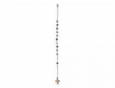 Bracciale  in metallo con grani a croce celtica 