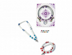 Rosario indossabile sia come bracciale che come collana con grani in Ceramica e Cristallo