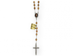 rosario con grano tondi in legno d'ulivo 