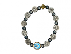 Bracciale San Benedetto elastico argento 