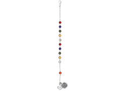 Bracciale con grani in vetro irridescente 