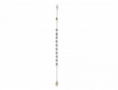 Bracciale in metallo con grani intarsiati 
