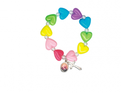 Bracciale in polimero con grani a forma di cuore 