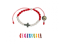 Bracciale in corda con grani in perla