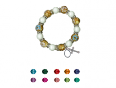 Bracciale con grani in ceramica e vetro 