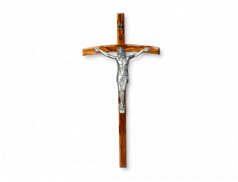 Croce in legno di ulivo con Cristo in metallo