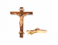 Croce in legno con Cristo a rilievo 