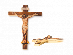 Croce in legno con Cristo a rilievo 