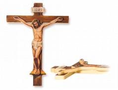 Croce in legno con Cristo a rilievo