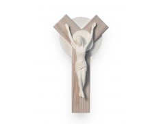 Cristo in resina su croce in legno