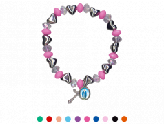 Bracciale elastico con cuori in metallo