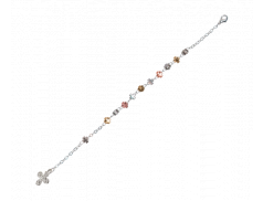 Bracciale in metallo con grani a croce celtica multicolor