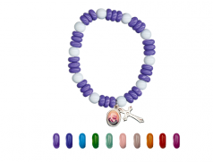 Bracciale elastico con grani in vetro