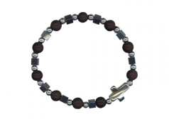 Bracciale in vetro ed ematite