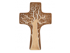 Croce in legno sagomato con incisioni