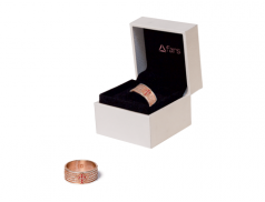 Anello "Padre Nostro" con pietre zirconi colorate e con astuccio - Oro Rosa