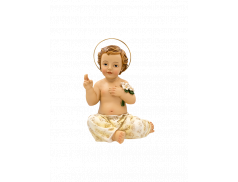 Bambino Gesù in resina dipinto a mano 7,5 cm