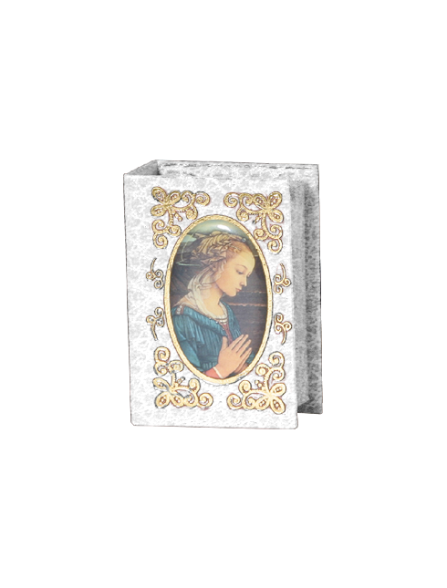 Portarosario A Forma Di Libro Con Stampigliatura In Oro E Immagine Smaltato Portarosari Rosari Bracciali Fars It