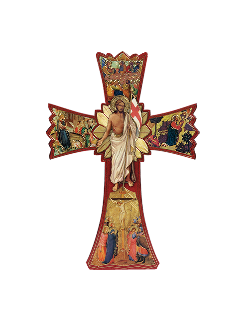 Croce della Settimana Santa con dettagli oro a caldo