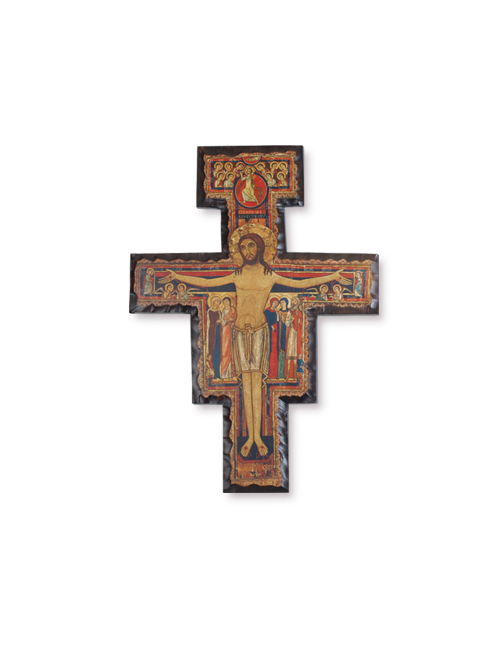 Croce San Damiano in legno massello