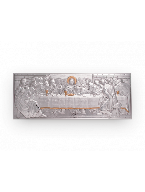 Quadro da parete e da appoggio in argento bilaminato  con dettagli dorati  