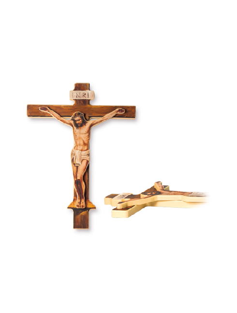 Croce in legno con Cristo a rilievo 