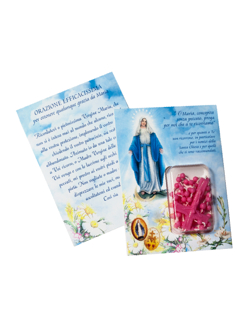 Confezione con rosario in plastica
