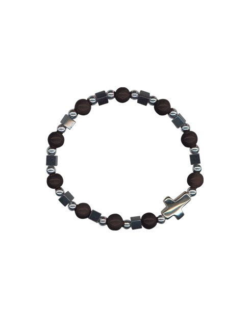 Bracciale in vetro ed ematite