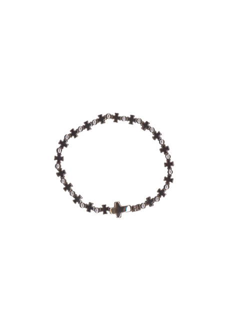 Bracciale elastico con croce in ematite