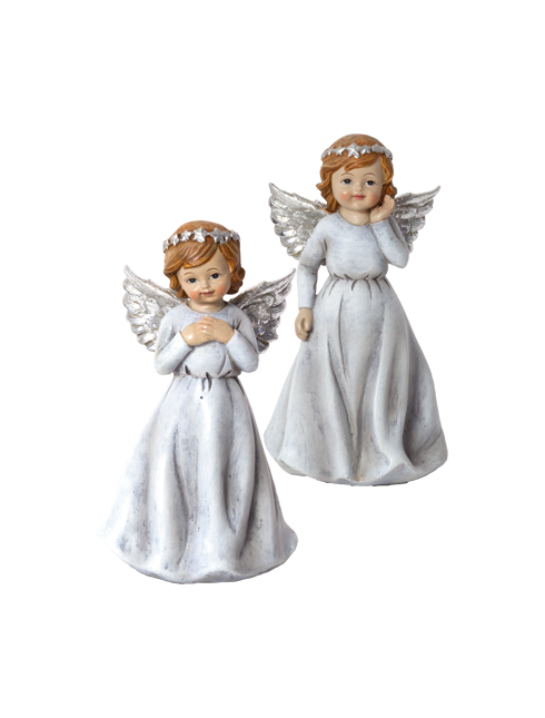 Angeli in resina dipinti a mano
