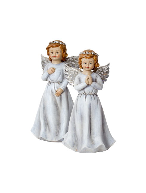 Angeli in resina dipinti a mano