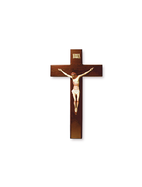 Croce in legno con corpo in plastica