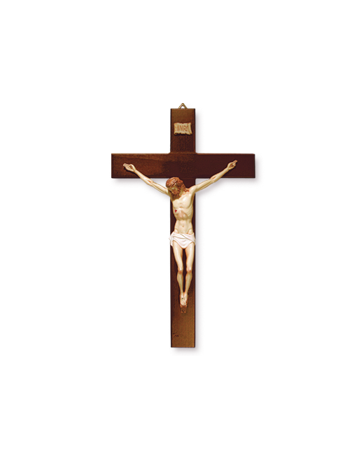 Croce in legno con corpo in plastica 