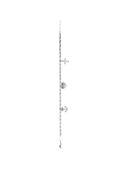 Bracciale in argento 925 con pendenti fede,speranza e carità