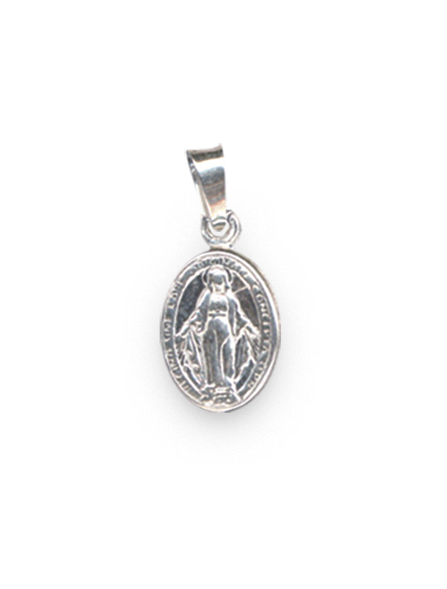 Medaglina in argento con "Madonna Miracolosa" confezione 5 pz.