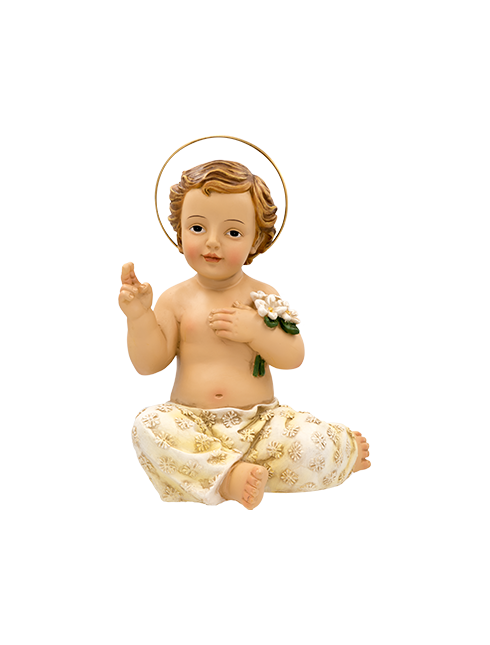 Bambino Gesù in resina dipinto a mano 7,5 cm