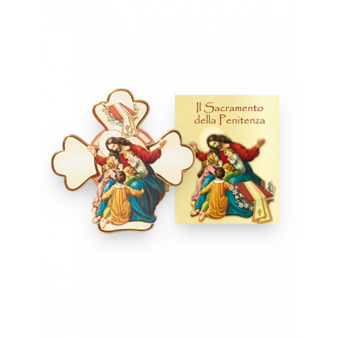 Cartoncino Con Croce In Polimero Sagomata Con Immagini A Rilievo E Dettagli In Oro A Caldo Quadretti Sacramenti Sacramenti Fars It