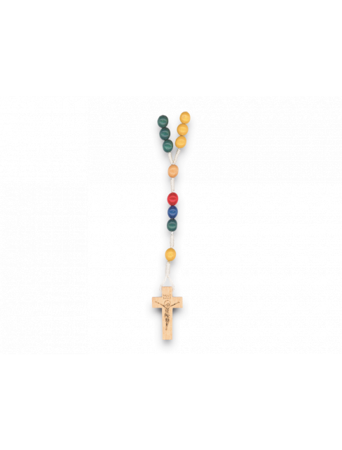 Rosario Francescano con grani in legno 